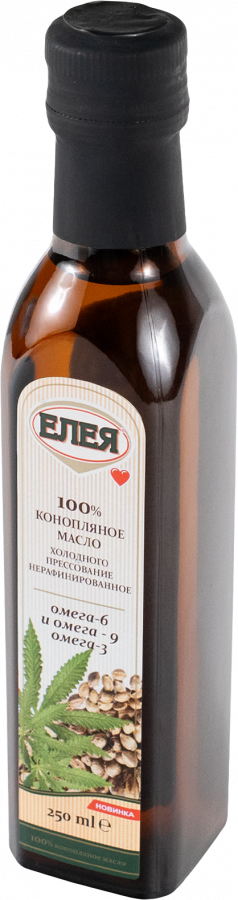 Конопляное масло «ЕЛЕЯ» холодного отжима нерафинированное,